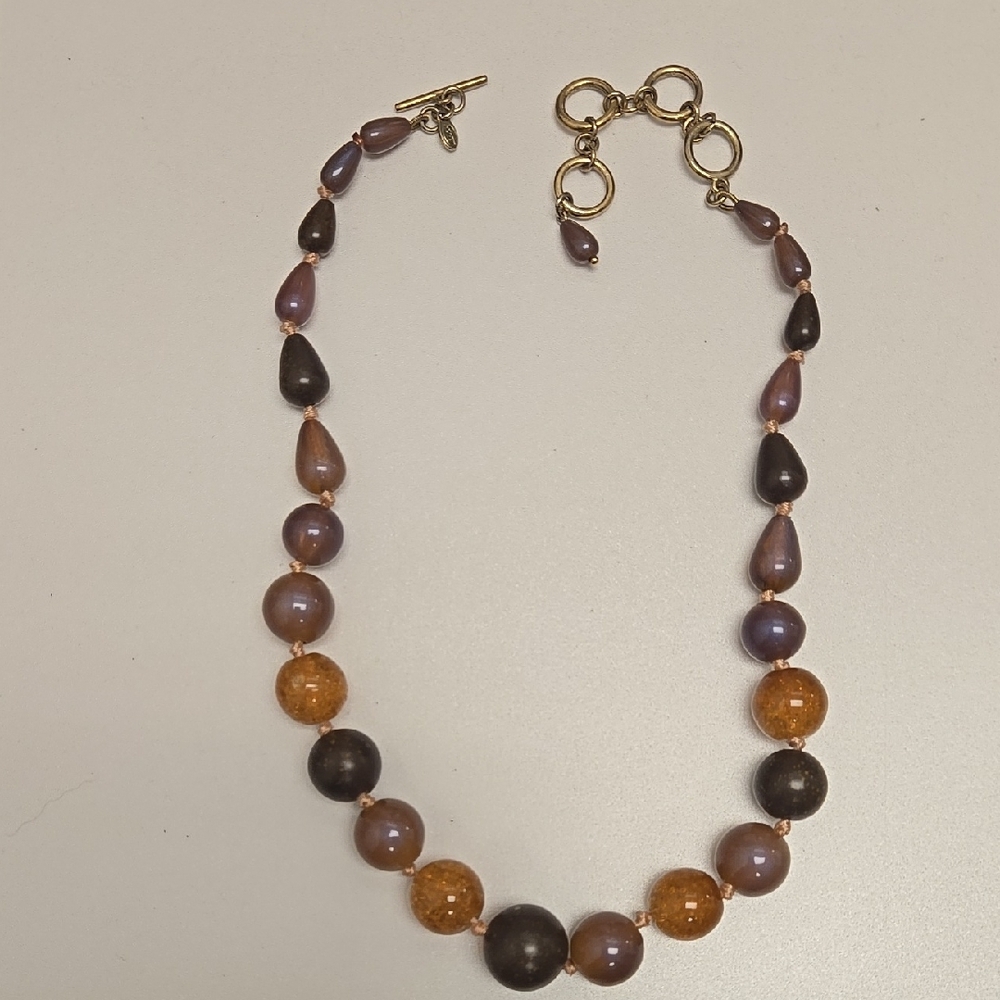 Monet Purple and Gold Necklace with Sophisticated Beads